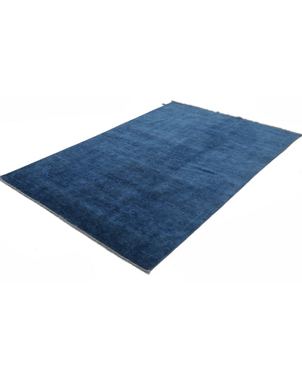 Overdye 4' 9" X 7' 2" Hand Knotted Wool Rug 4' 9" X 7' 2" (145 X 219) / Blue / Wool