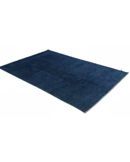Overdye 4' 9" X 7' 2" Hand Knotted Wool Rug 4' 9" X 7' 2" (145 X 219) / Blue / Wool