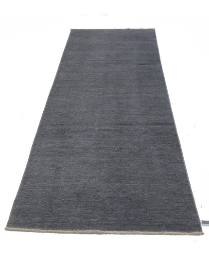 Overdye 3' 1" X 10' 6" Hand Knotted Wool Rug 3' 1" X 10' 6" (94 X 320) / Grey / Wool
