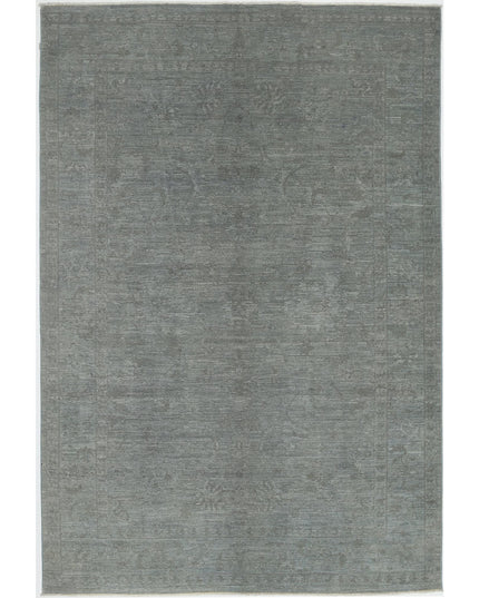 Overdye 6' 2" X 8' 10" Hand Knotted Wool Rug 6' 2" X 8' 10" (188 X 269) / Grey / Wool