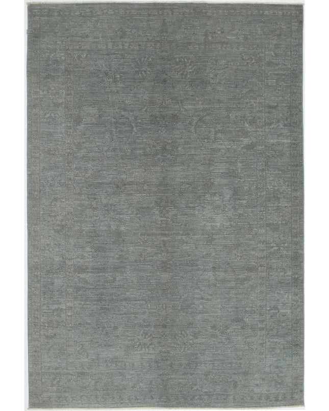 Overdye 6' 2" X 8' 10" Hand Knotted Wool Rug 6' 2" X 8' 10" (188 X 269) / Grey / Wool