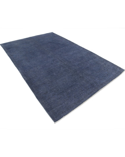 Overdye 6' 4" X 9' 1" Hand Knotted Wool Rug 6' 4" X 9' 1" (193 X 277) / Blue / Wool