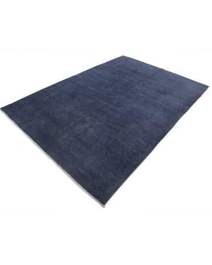 Overdye 6' 4" X 9' 1" Hand Knotted Wool Rug 6' 4" X 9' 1" (193 X 277) / Blue / Wool