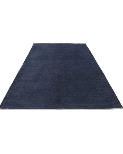 Overdye 6' 4" X 9' 1" Hand Knotted Wool Rug 6' 4" X 9' 1" (193 X 277) / Blue / Wool
