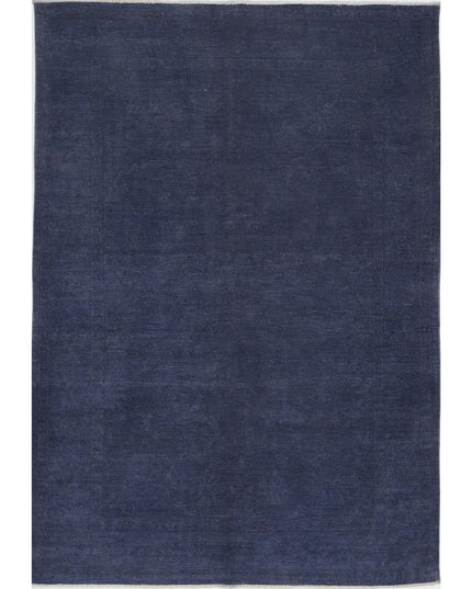 Overdye 6' 4" X 9' 1" Hand Knotted Wool Rug 6' 4" X 9' 1" (193 X 277) / Blue / Wool