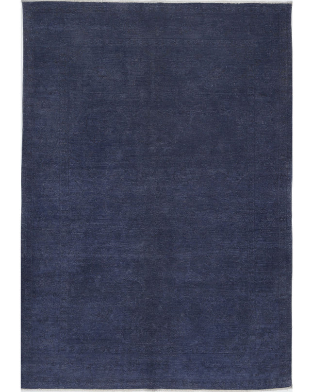 Overdye 6' 4" X 9' 1" Hand Knotted Wool Rug 6' 4" X 9' 1" (193 X 277) / Blue / Wool