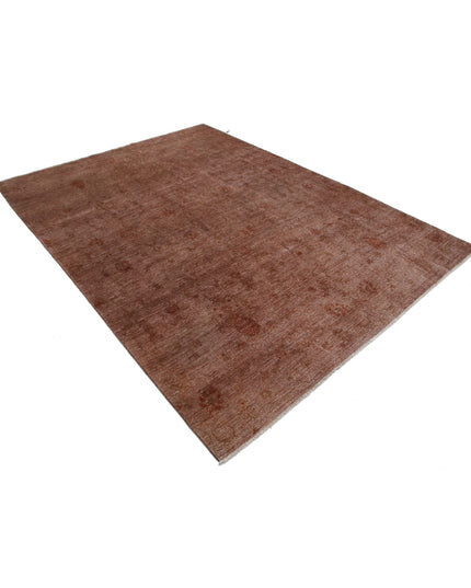 Overdye 6' 5" X 8' 7" Hand Knotted Wool Rug 6' 5" X 8' 7" (196 X 262) / Brown / Wool