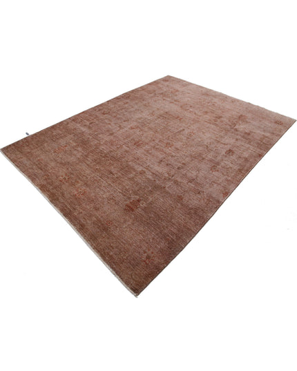 Overdye 6' 5" X 8' 7" Hand Knotted Wool Rug 6' 5" X 8' 7" (196 X 262) / Brown / Wool