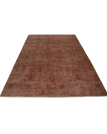 Overdye 6' 5" X 8' 7" Hand Knotted Wool Rug 6' 5" X 8' 7" (196 X 262) / Brown / Wool