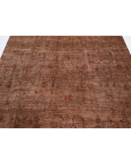 Overdye 6' 5" X 8' 7" Hand Knotted Wool Rug 6' 5" X 8' 7" (196 X 262) / Brown / Wool