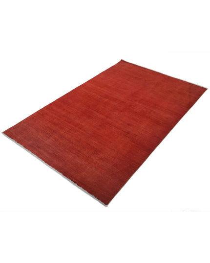 Overdye 3' 9" X 5' 10" Hand Knotted Wool Rug 3' 9" X 5' 10" (114 X 178) / Rust / Wool