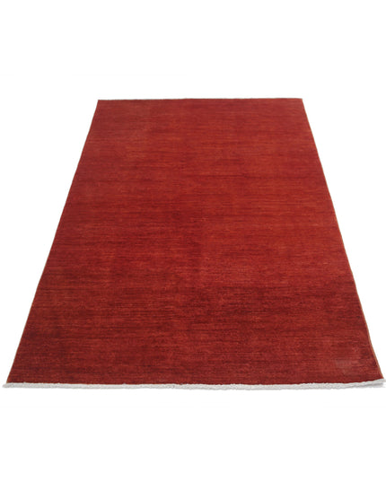 Overdye 3' 9" X 5' 10" Hand Knotted Wool Rug 3' 9" X 5' 10" (114 X 178) / Rust / Wool