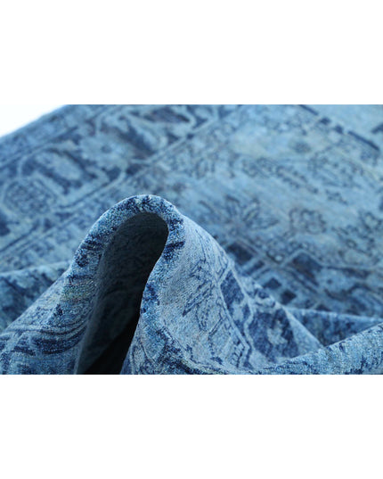 Overdye 4' 1" X 4' 4" Hand Knotted Wool Rug 4' 1" X 4' 4" (124 X 132) / Blue / Wool