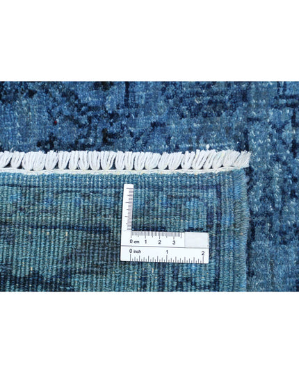 Overdye 4' 1" X 4' 4" Hand Knotted Wool Rug 4' 1" X 4' 4" (124 X 132) / Blue / Wool