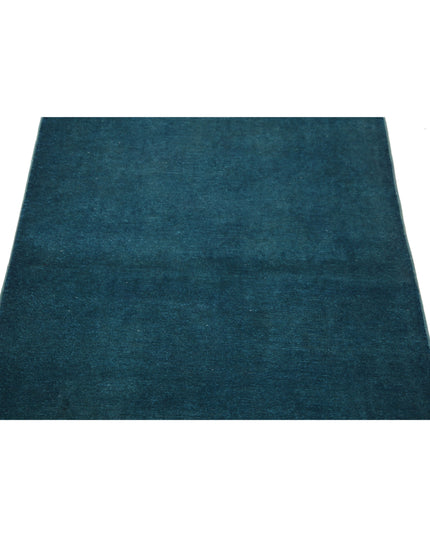 Overdye 3' 0" X 4' 11" Hand Knotted Wool Rug 3' 0" X 4' 11" (91 X 150) / Teal / Wool