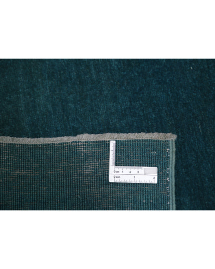 Overdye 3' 0" X 4' 11" Hand Knotted Wool Rug 3' 0" X 4' 11" (91 X 150) / Teal / Wool