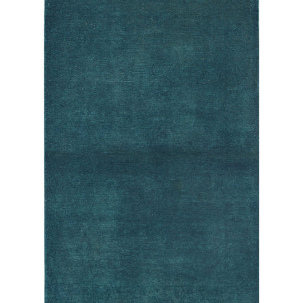 Overdye 3' 0" X 4' 11" Hand Knotted Wool Rug 3' 0" X 4' 11" (91 X 150) / Teal / Wool