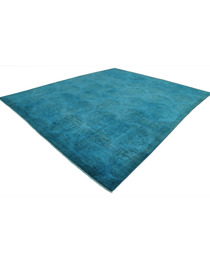 Overdye 10' 3" X 12' 4" Hand Knotted Wool Rug 10' 3" X 12' 4" (312 X 376) / Teal / Wool