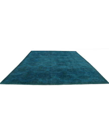 Overdye 10' 3" X 12' 4" Hand Knotted Wool Rug 10' 3" X 12' 4" (312 X 376) / Teal / Wool