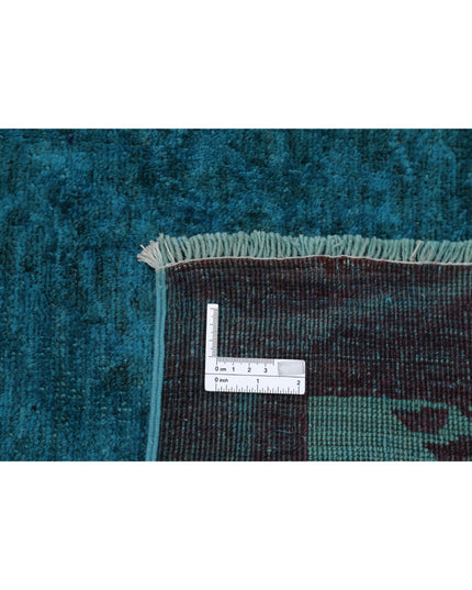Overdye 10' 3" X 12' 4" Hand Knotted Wool Rug 10' 3" X 12' 4" (312 X 376) / Teal / Wool