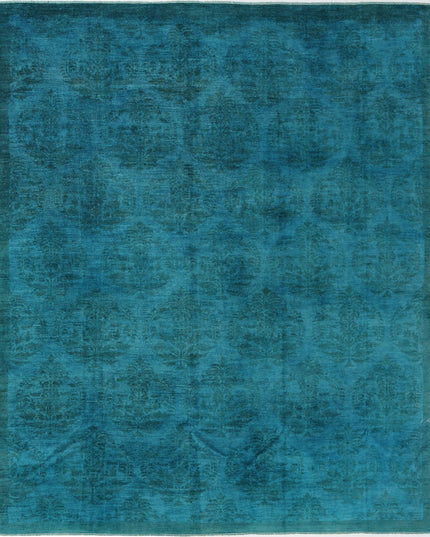 Overdye 10' 3" X 12' 4" Hand Knotted Wool Rug 10' 3" X 12' 4" (312 X 376) / Teal / Wool