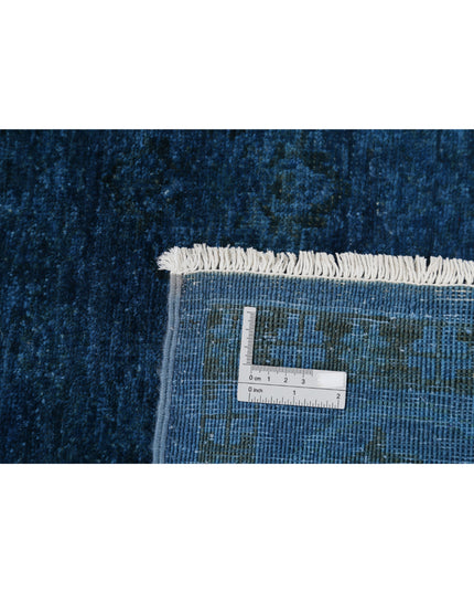 Overdye 5' 9" X 11' 9" Hand Knotted Wool Rug 5' 9" X 11' 9" (175 X 358) / Blue / Wool
