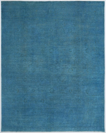 Overdye 7' 9" X 9' 8" Hand Knotted Wool Rug 7' 9" X 9' 8" (236 X 295) / Blue / Wool