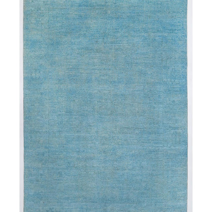 Overdye 6' 6" X 9' 7" Hand Knotted Wool Rug 6' 6" X 9' 7" (198 X 292) / Blue / Wool