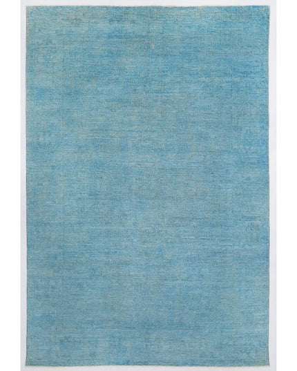 Overdye 6' 6" X 9' 7" Hand Knotted Wool Rug 6' 6" X 9' 7" (198 X 292) / Blue / Wool