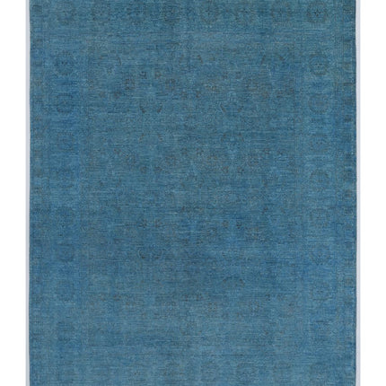 Overdye 6' 3" X 8' 5" Hand Knotted Wool Rug 6' 3" X 8' 5" (191 X 257) / Blue / Wool
