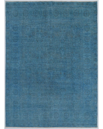 Overdye 6' 3" X 8' 5" Hand Knotted Wool Rug 6' 3" X 8' 5" (191 X 257) / Blue / Wool
