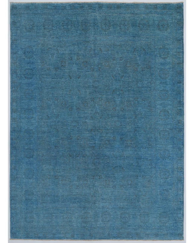Overdye 6' 3" X 8' 5" Hand Knotted Wool Rug 6' 3" X 8' 5" (191 X 257) / Blue / Wool