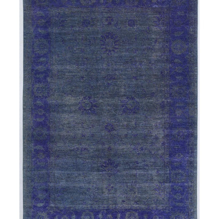 Overdye 6' 6" X 9' 5" Hand Knotted Wool Rug 6' 6" X 9' 5" (198 X 287) / Blue / Wool