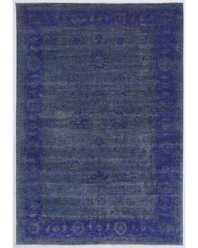 Overdye 6' 6" X 9' 5" Hand Knotted Wool Rug 6' 6" X 9' 5" (198 X 287) / Blue / Wool