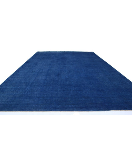 Overdye 14' 1" X 20' 6" Hand Knotted Wool Rug 14' 1" X 20' 6" (429 X 625) / Blue / Wool