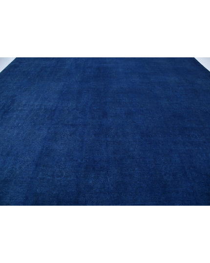 Overdye 14' 1" X 20' 6" Hand Knotted Wool Rug 14' 1" X 20' 6" (429 X 625) / Blue / Wool