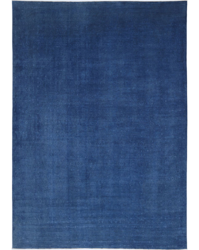 Overdye 14' 1" X 20' 6" Hand Knotted Wool Rug 14' 1" X 20' 6" (429 X 625) / Blue / Wool