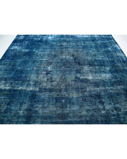 Overdye 9' 7" X 12' 2" Hand Knotted Wool Rug 9' 7" X 12' 2" (292 X 371) / Blue / Wool