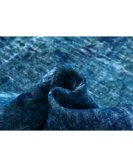Overdye 9' 7" X 12' 2" Hand Knotted Wool Rug 9' 7" X 12' 2" (292 X 371) / Blue / Wool