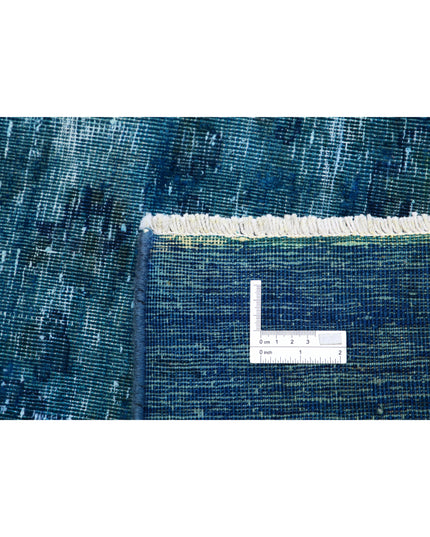 Overdye 9' 7" X 12' 2" Hand Knotted Wool Rug 9' 7" X 12' 2" (292 X 371) / Blue / Wool
