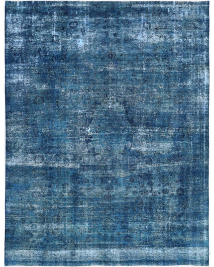 Overdye 9' 7" X 12' 2" Hand Knotted Wool Rug 9' 7" X 12' 2" (292 X 371) / Blue / Wool
