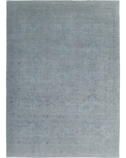 Overdye 9' 10" X 13' 11" Hand Knotted Wool & Silk Rug 9' 10" X 13' 11" (300 X 424) / Grey / Wool & Silk