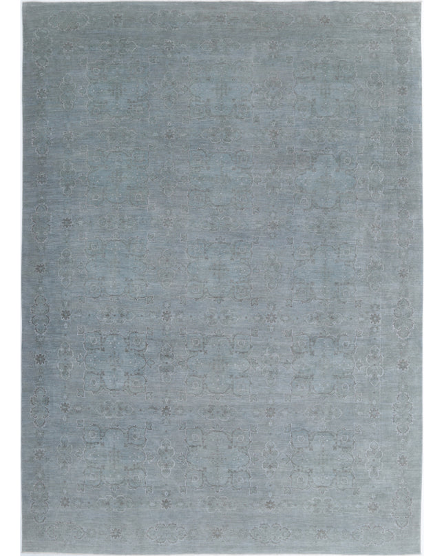 Overdye 9' 10" X 13' 11" Hand Knotted Wool & Silk Rug 9' 10" X 13' 11" (300 X 424) / Grey / Wool & Silk