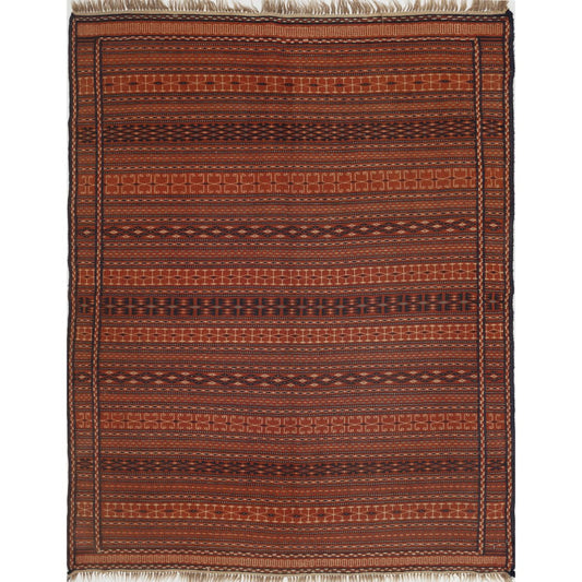 Persian Kilim 5' 0" X 6' 5" Wool Hand-Woven Kilim 5' 0" X 6' 5" (152 X 196) / Multi / Multi