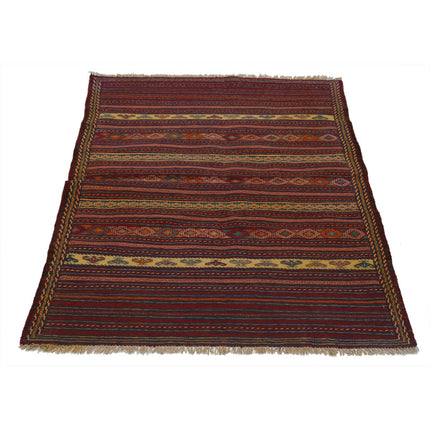 Persian Kilim 3' 5" X 4' 11" Wool Hand-Woven Kilim 3' 5" X 4' 11" (104 X 150) / Multi / Multi