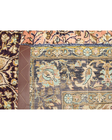 Qum 3' 4" X 4' 10" Hand Knotted Silk Rug 3' 4" X 4' 10" (101 X 147) / Peach / Silk