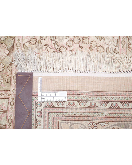 Qum 6' 3" X 7' 1" Hand Knotted Silk Rug 6' 3" X 7' 1" (191 X 216) / Brown / Silk