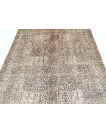 Qum 6' 3" X 7' 1" Hand Knotted Silk Rug 6' 3" X 7' 1" (191 X 216) / Brown / Silk