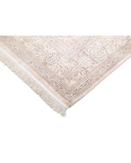 Qum 6' 3" X 7' 1" Hand Knotted Silk Rug 6' 3" X 7' 1" (191 X 216) / Brown / Silk