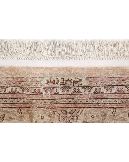 Qum 6' 3" X 7' 1" Hand Knotted Silk Rug 6' 3" X 7' 1" (191 X 216) / Brown / Silk